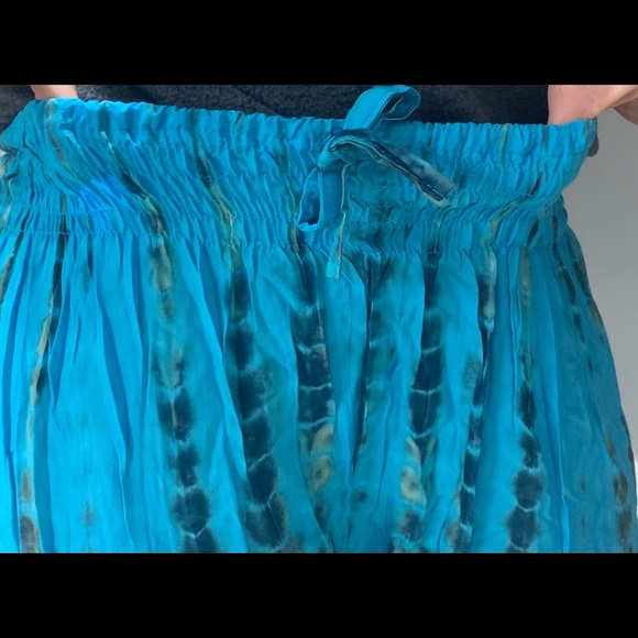 BNWOT Blue Tie Dye Meditation Yoga Baggy Pants - Picture 4 of 5